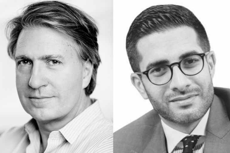 L: Stephan Shakespeare, chief executive of YouGov. R: Faisal J. Abbas, editor in chief of Arab News